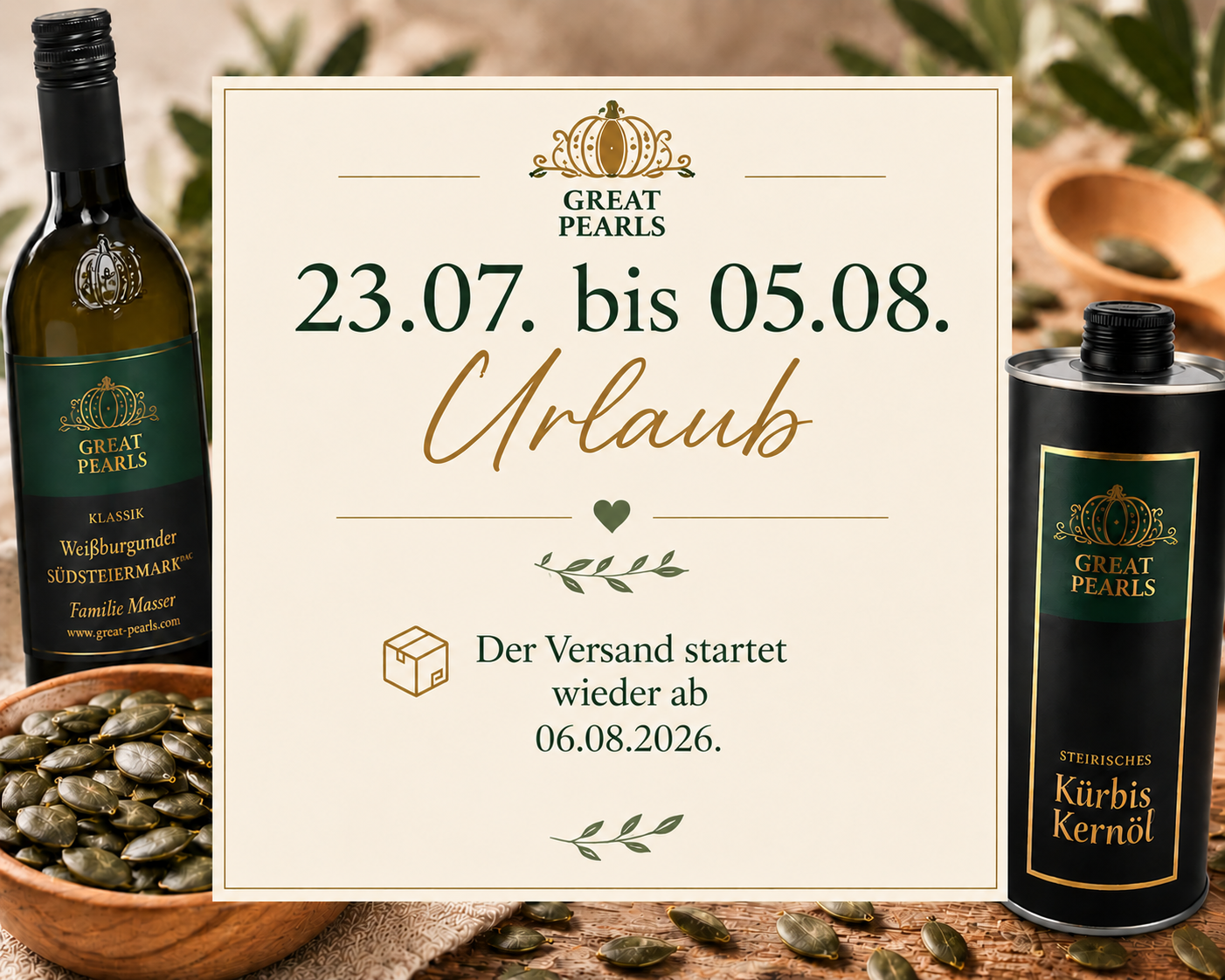 Urlaubshinweis